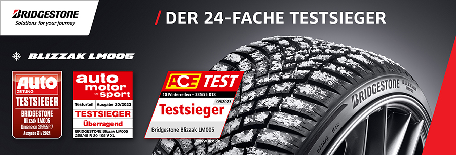 Meinereifen testsiegel bridgestone blizzak lm005 der 24-fache testsieger