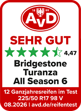 Bridgestone siegel avd sehr gut bridgestone turanza all season 6 225 50 r17
