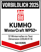 Meine Reifen Testsiegel Auto Bild 41 2025 Kumho Wintercraft WP52+