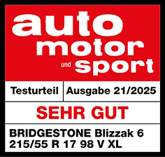 Meine Reifen Testsiegel Auto Motor Sport 21 2025 Bridgestone Blizzak 6